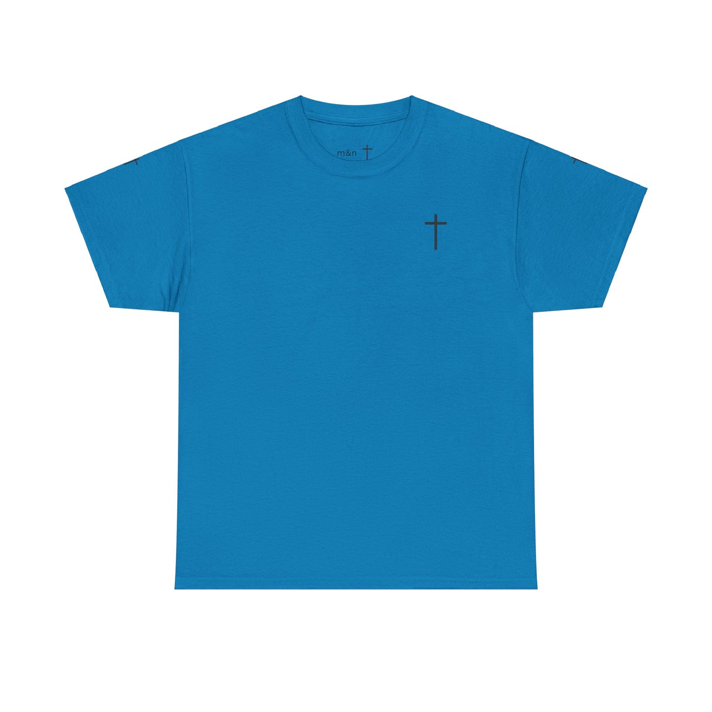 Unisex Heavy Cotton Tee - Minimalist Cross Design