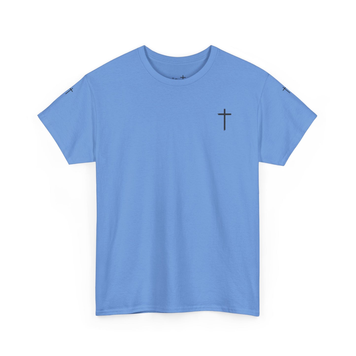 Unisex Heavy Cotton Tee - Minimalist Cross Design