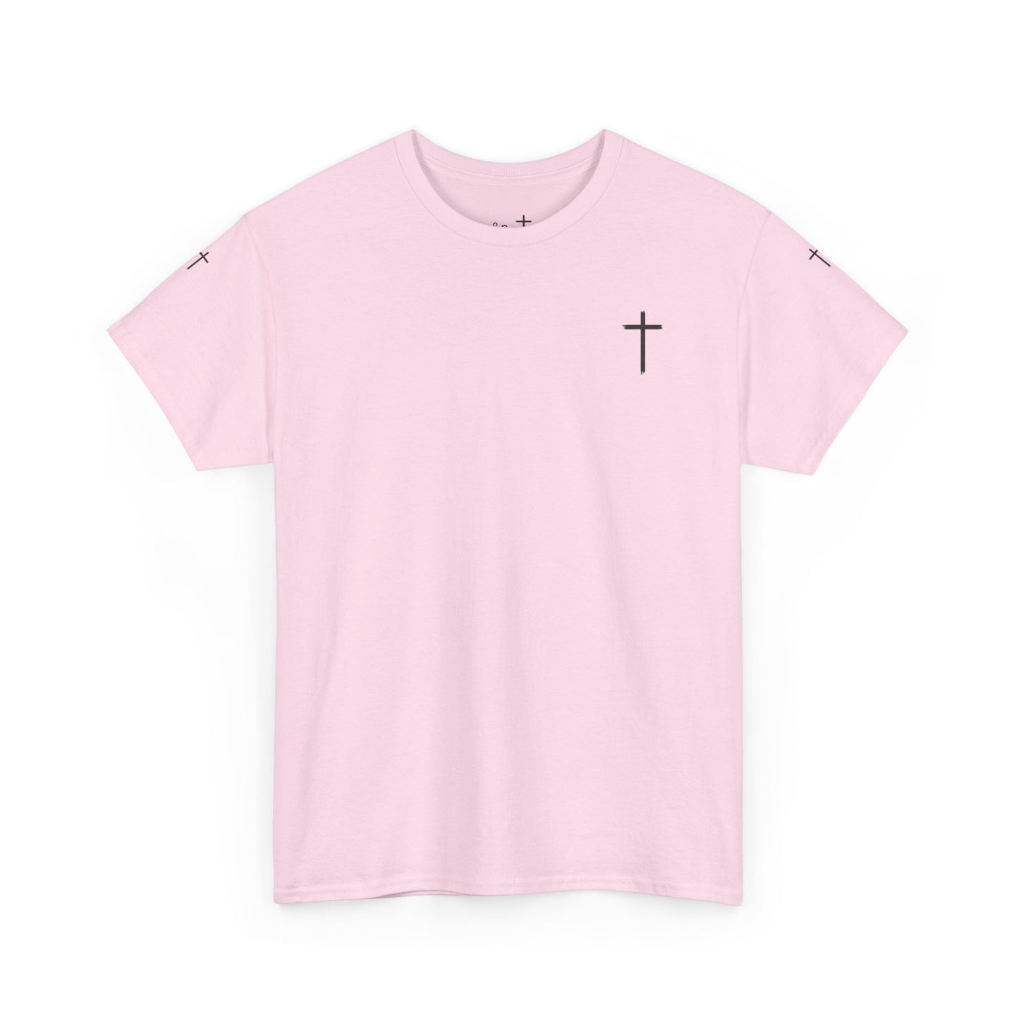 Unisex Heavy Cotton Tee - Minimalist Cross Design