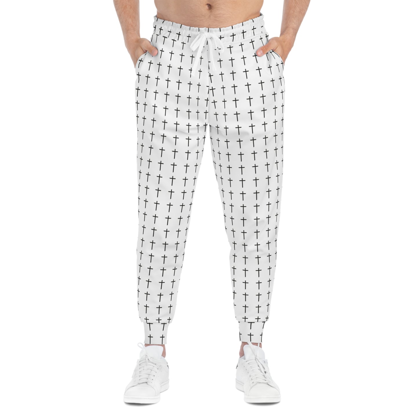 Comfortable Athletic Joggers with Inspirational Cross Design