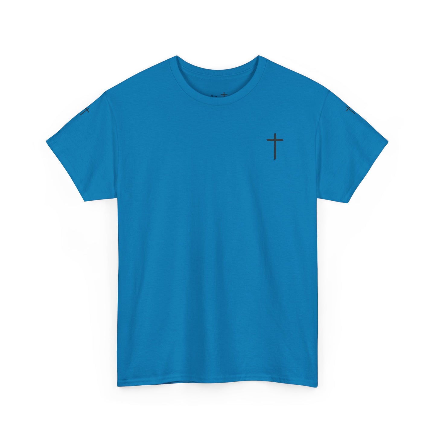 Unisex Heavy Cotton Tee - Minimalist Cross Design