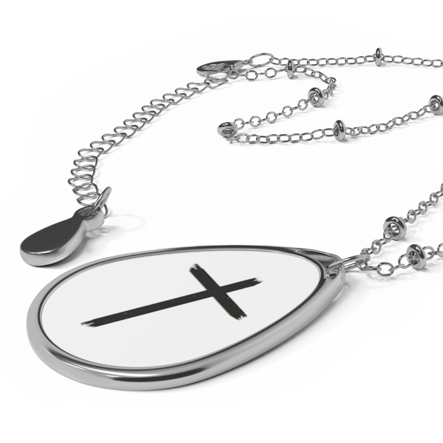 Faith-Inspired Oval Necklace with Cross Pendant - Perfect for Daily Wear and Special Occasions