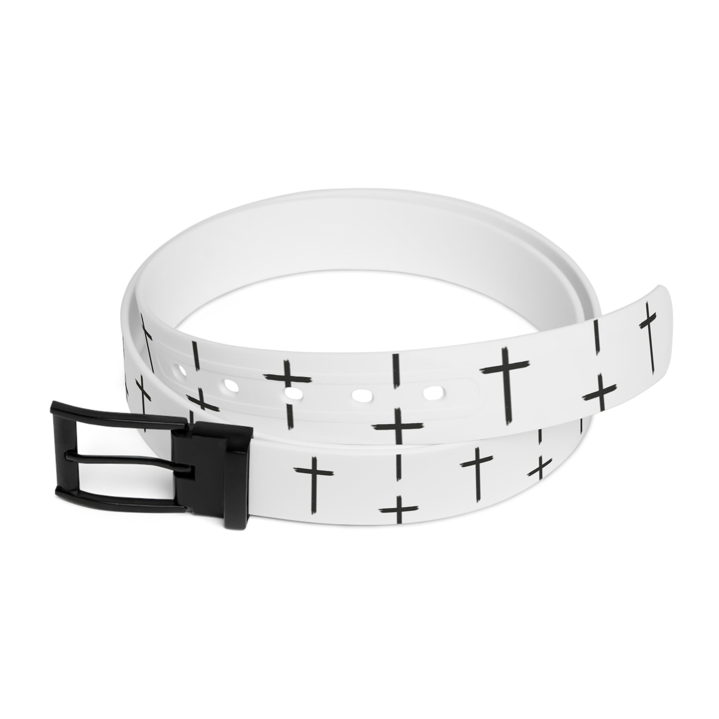 Faith-Inspired Cross Print Belt for Everyday Style