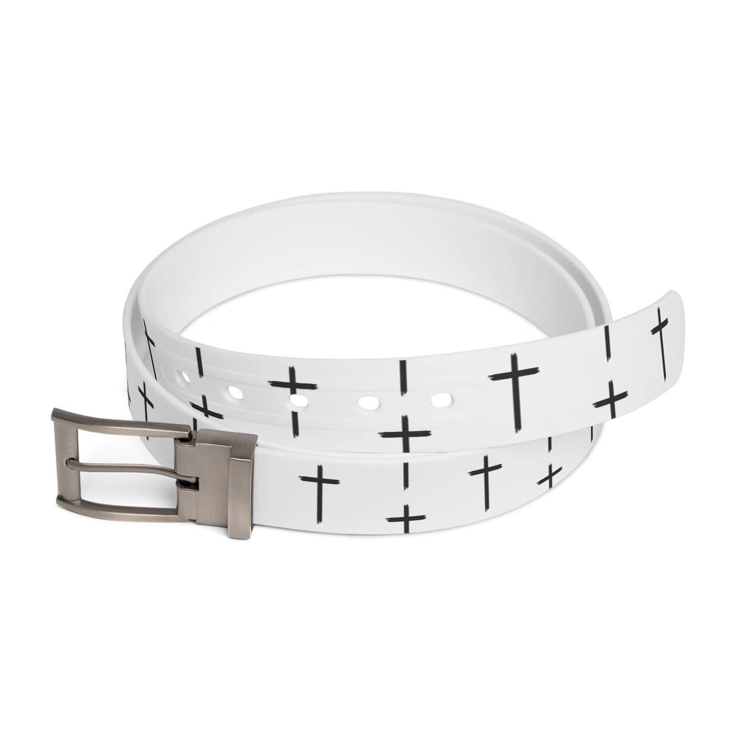 Faith-Inspired Cross Print Belt for Everyday Style