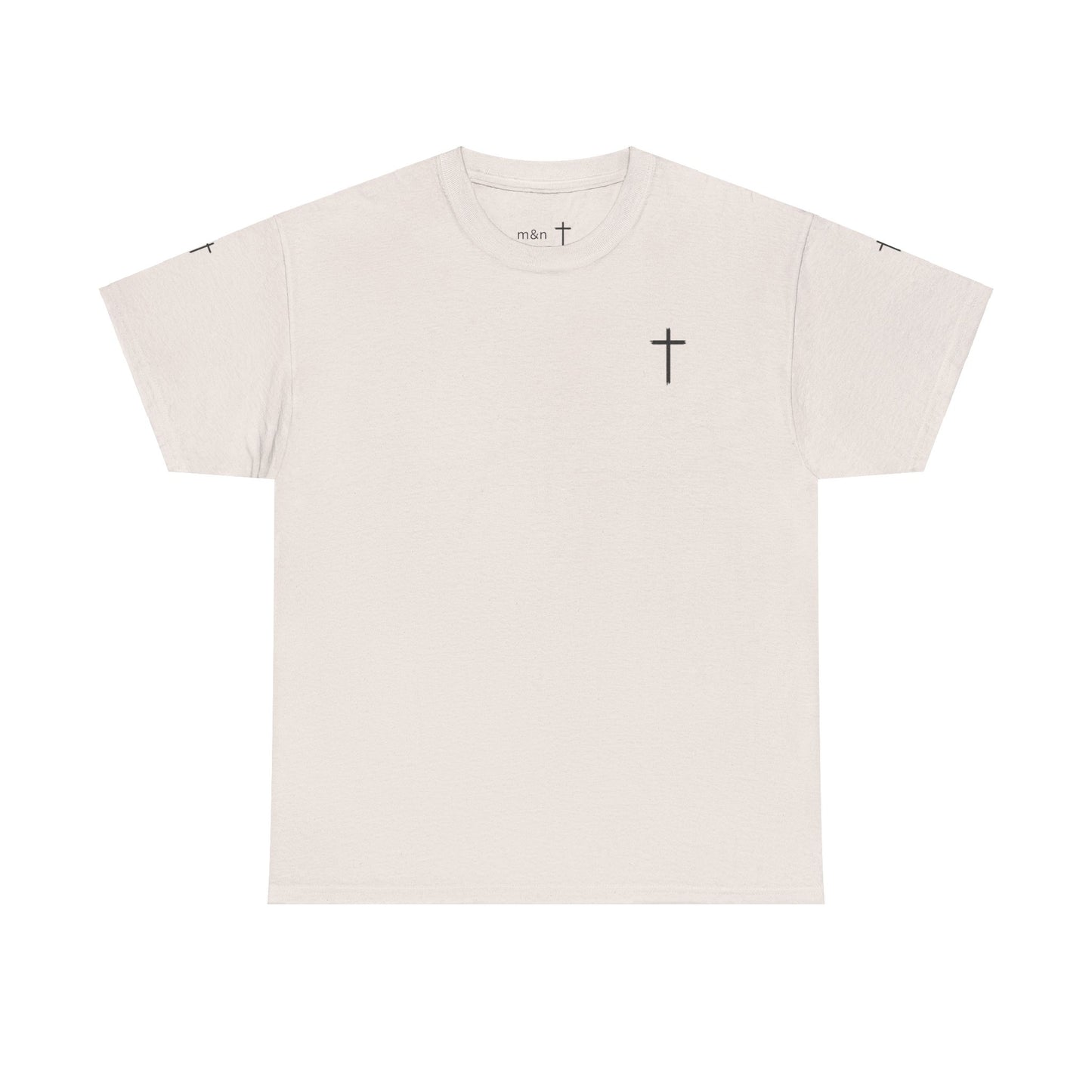 Unisex Heavy Cotton Tee - Minimalist Cross Design