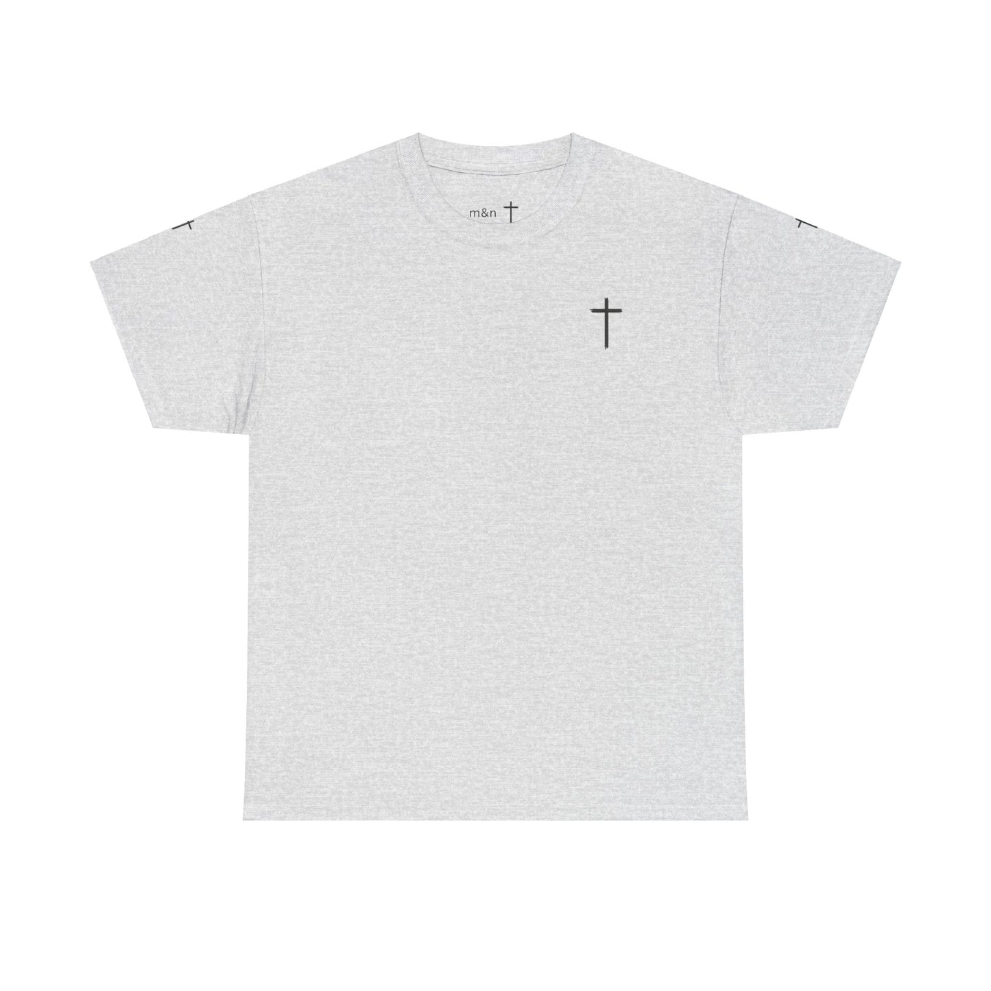 Unisex Heavy Cotton Tee - Minimalist Cross Design