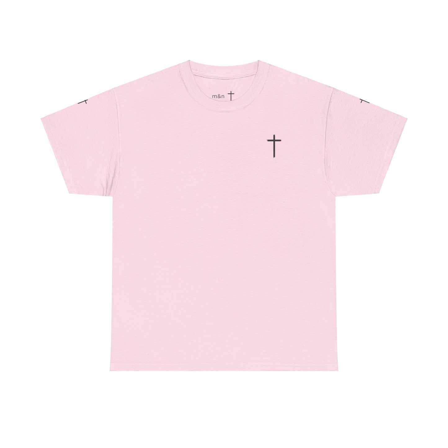 Unisex Heavy Cotton Tee - Minimalist Cross Design