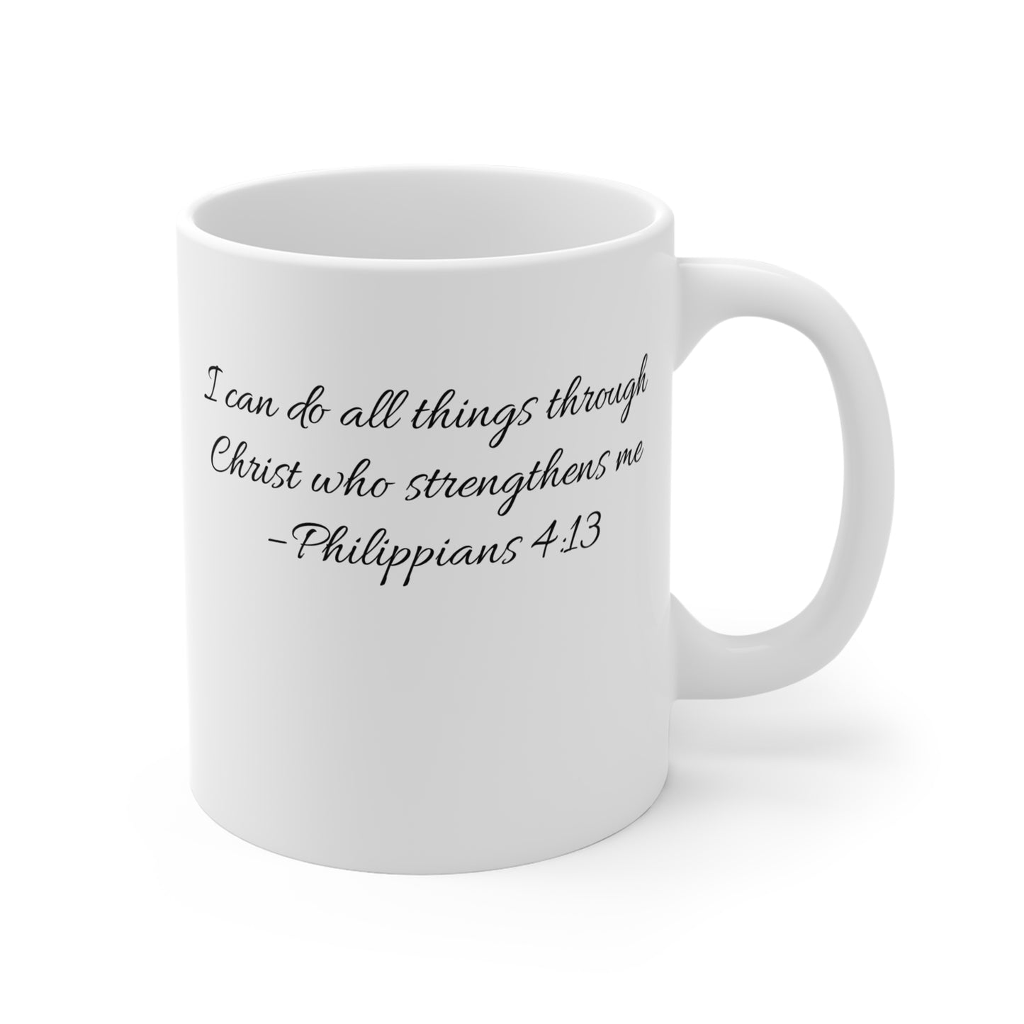 Inspirational Christian Mug with Quote & Cross Design - 11oz