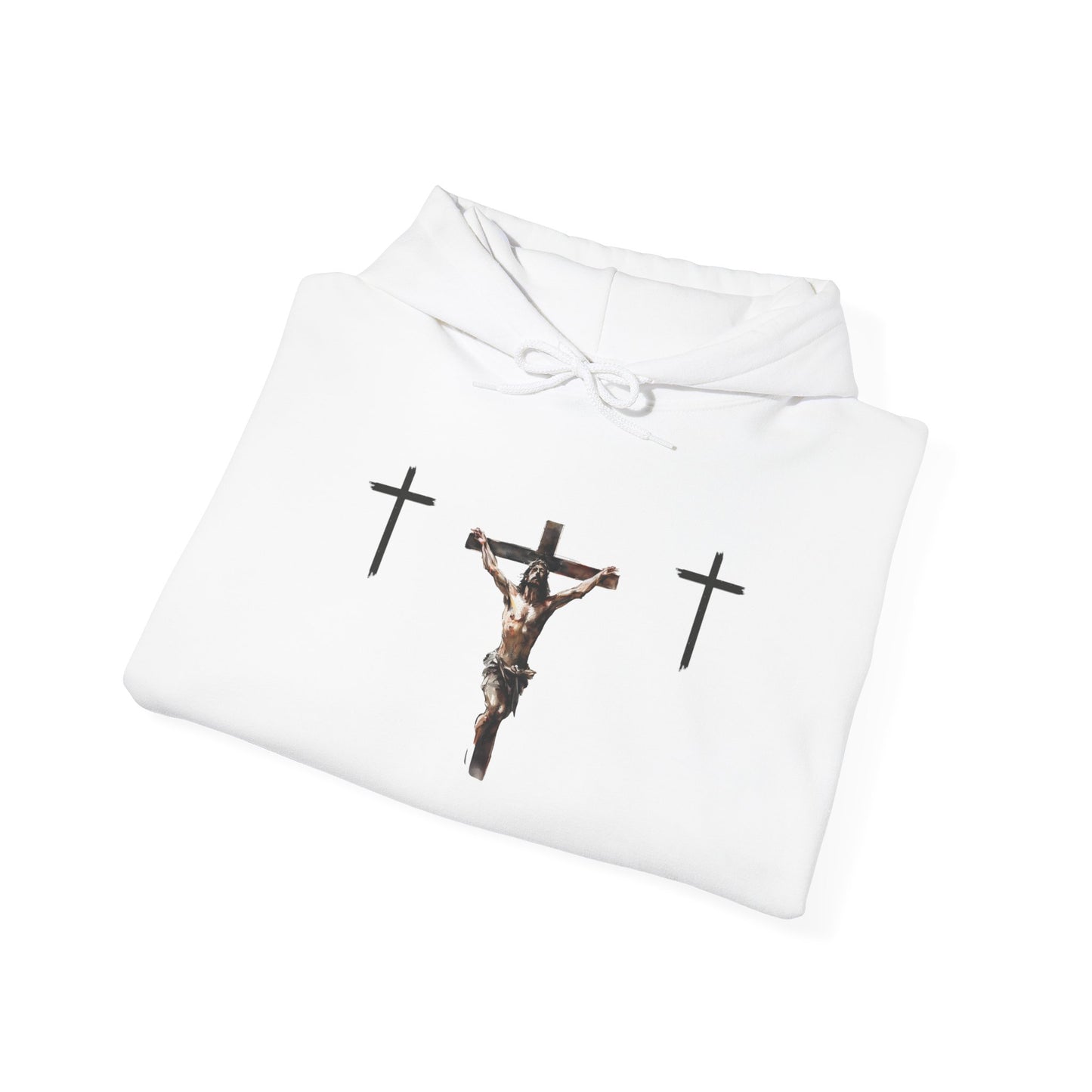 Faith Inspired Unisex Heavy Blend Hooded Sweatshirt with Cross Design