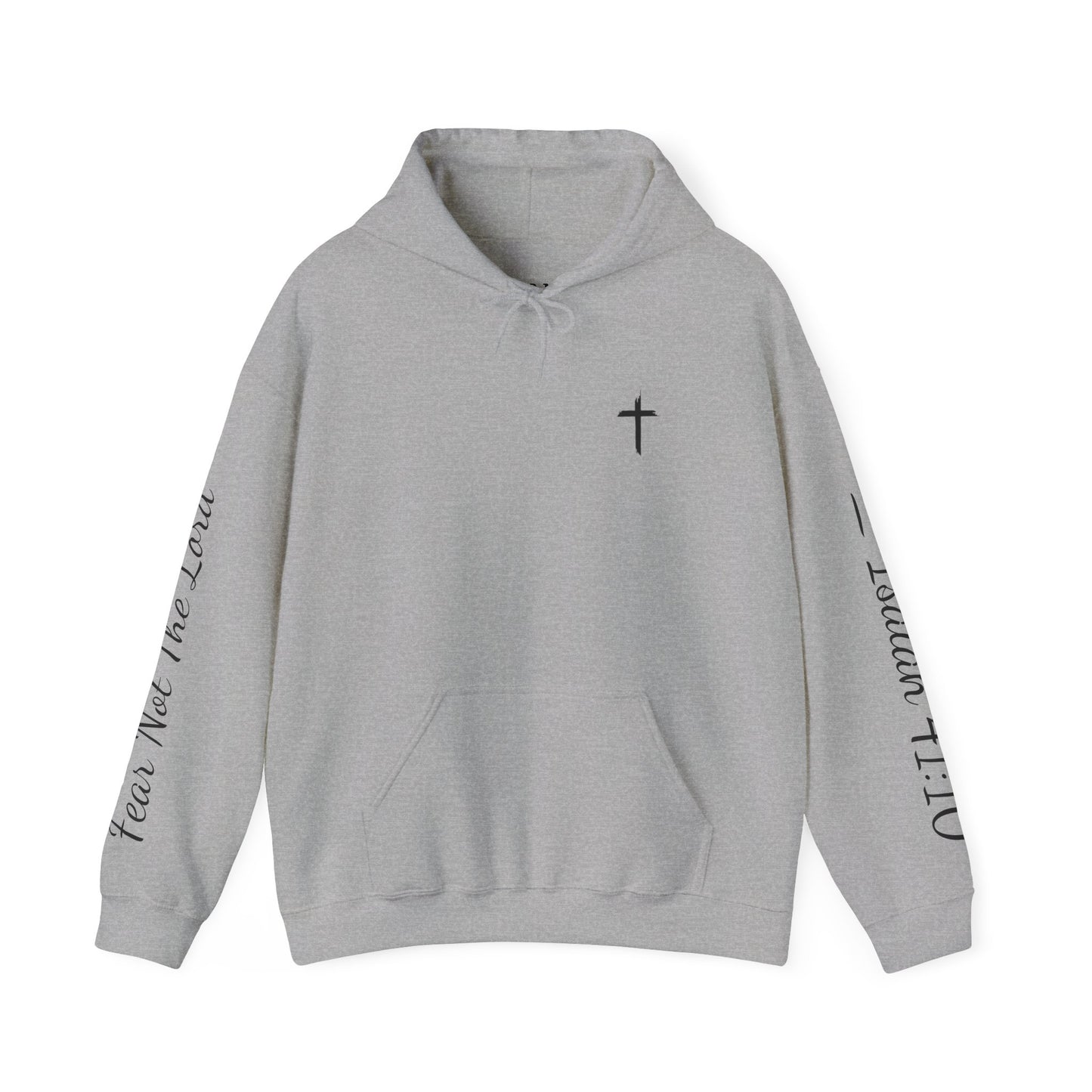 Faith-Inspired Unisex Hooded Sweatshirt - Isaiah 41:10 & Cross Design