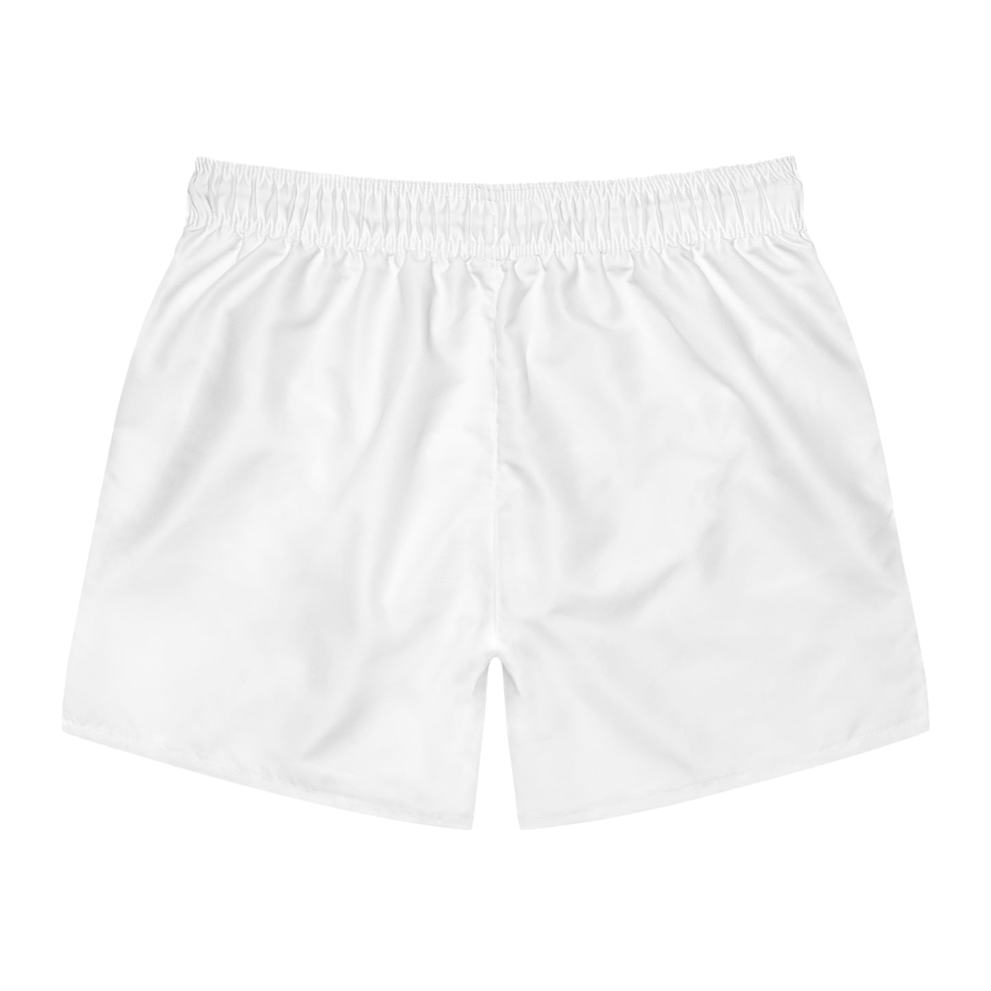 Men's White Swim Trunks with Cross Design - Beach Ready Comfort