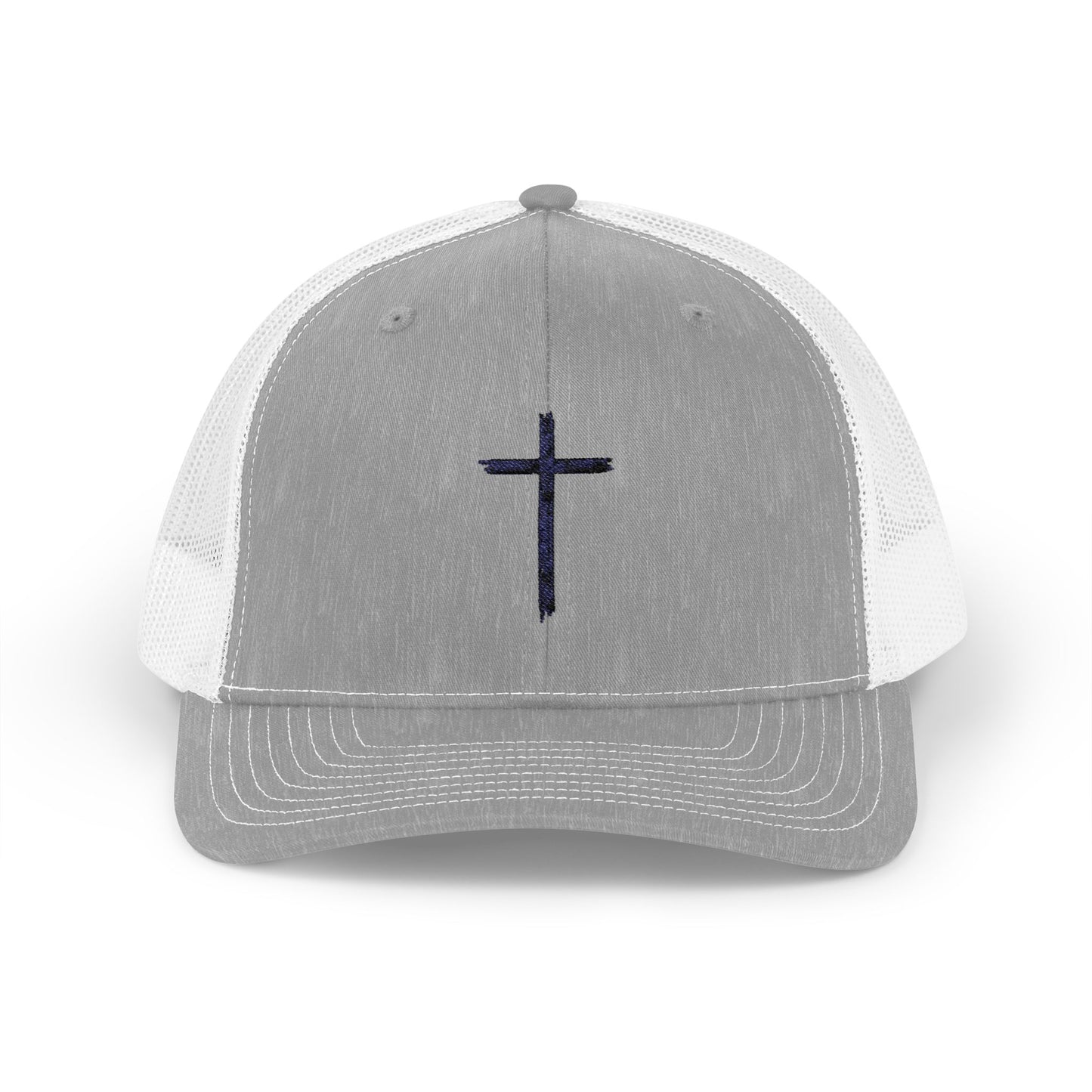 Faith-Inspired Snapback Trucker Cap with Cross Design