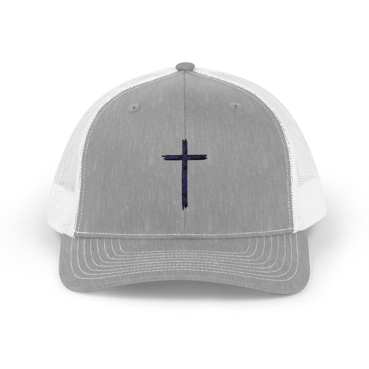 Faith-Inspired Snapback Trucker Cap with Cross Design