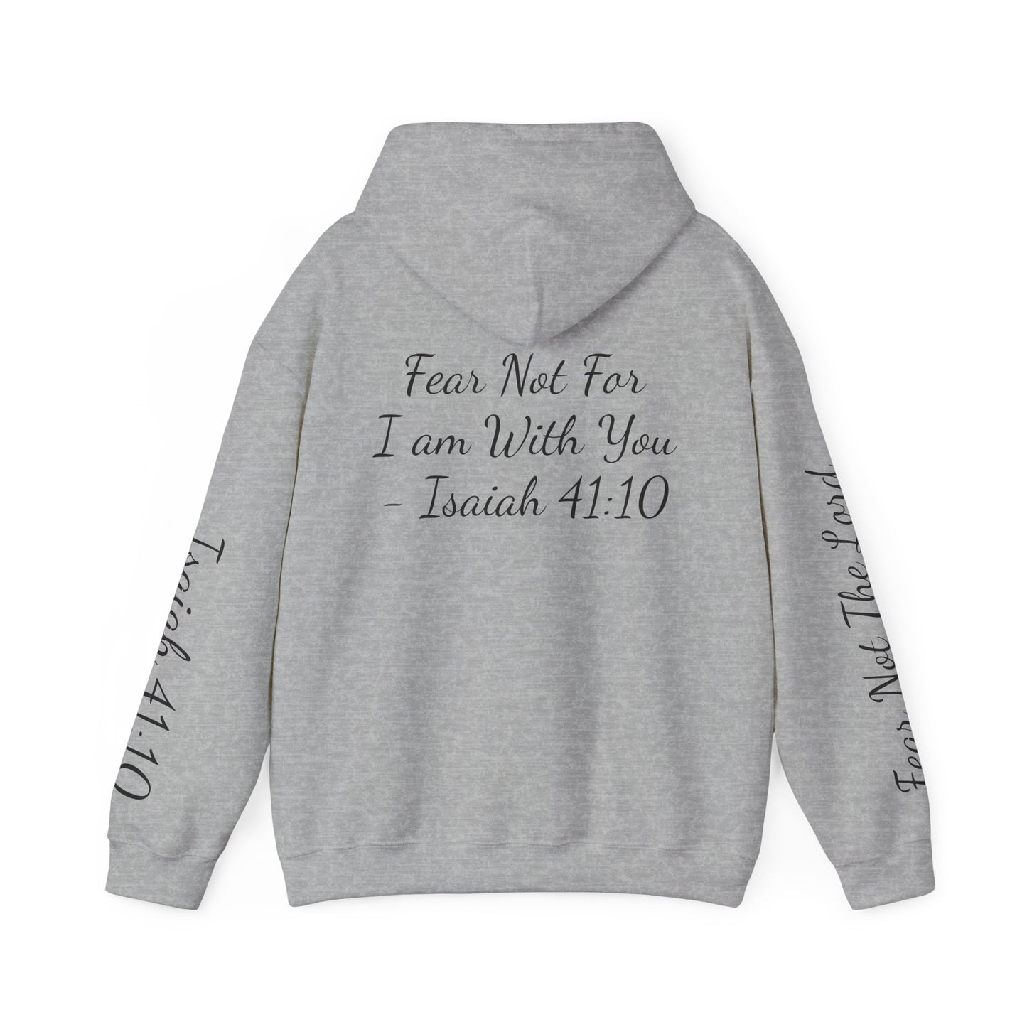 Faith-Inspired Unisex Hooded Sweatshirt - Isaiah 41:10 & Cross Design