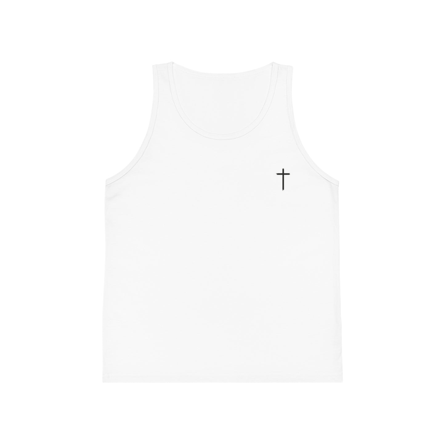 Kids' Jersey Tank Top with Minimalist Cross Design - Perfect for Summer Activities