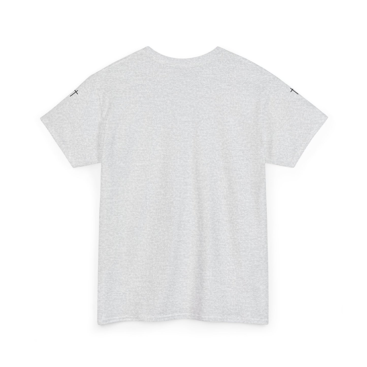 Unisex Heavy Cotton Tee - Minimalist Cross Design