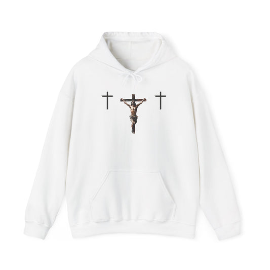 Faith Inspired Unisex Heavy Blend Hooded Sweatshirt with Cross Design