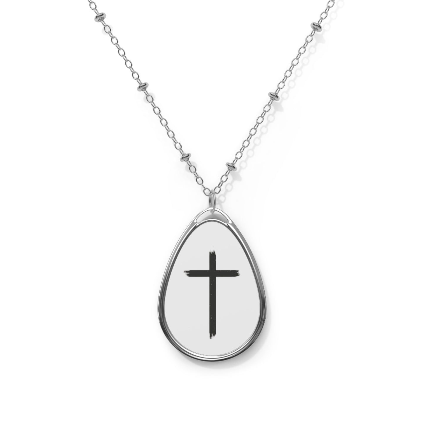 Faith-Inspired Oval Necklace with Cross Pendant - Perfect for Daily Wear and Special Occasions