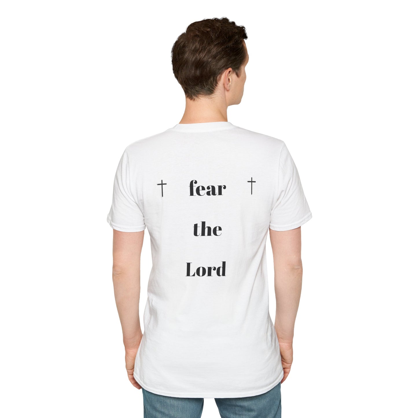 Faith-Inspired Unisex Softstyle T-Shirt - 'Fear the Lord' with Cross Design