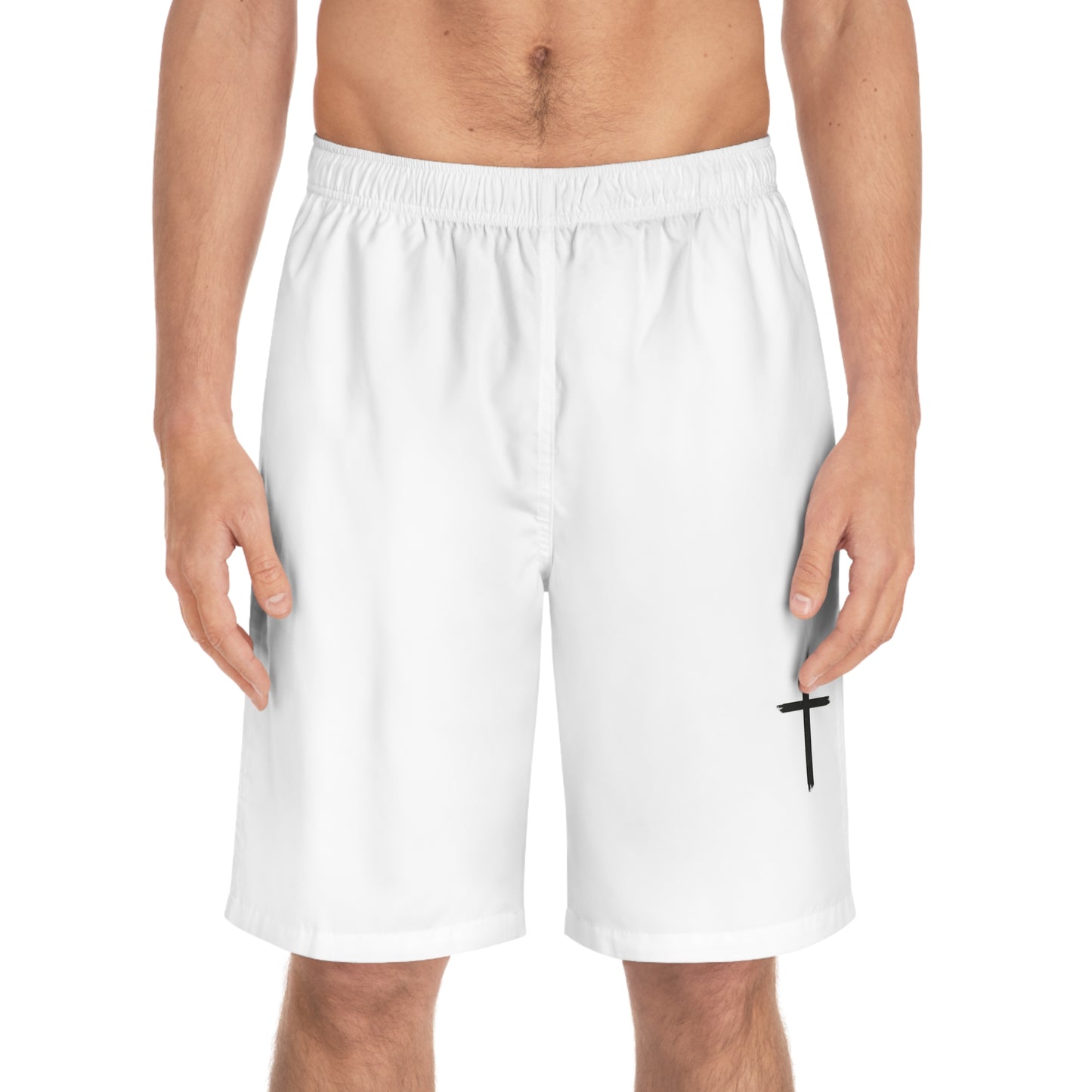 Men's Board Shorts with Cross Design – Perfect for Beach Days & Summer Fun