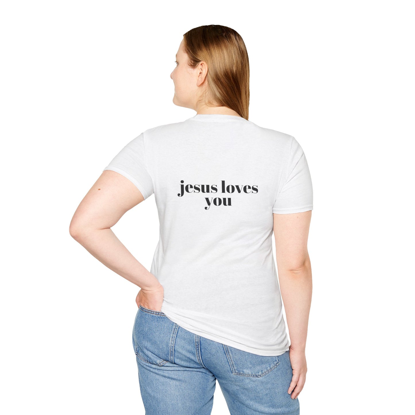 Faith-Inspired Unisex Softstyle T-Shirt - 'Jesus Loves You' Design